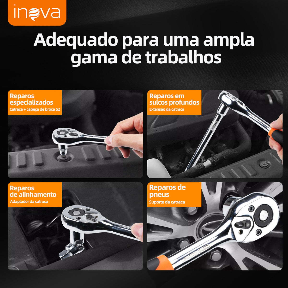 Jogo Oficina Master Maleta Com 121 Ferramentas 5000r Robust Jogo de ferramentas mecânicas, com encaixes de 1/2, 1/4 e 3/8 polegadas