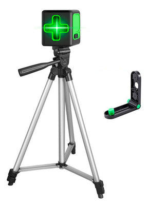 Nível A Laser Verde 2 Linhas Esquadro + Suporte + Tripé